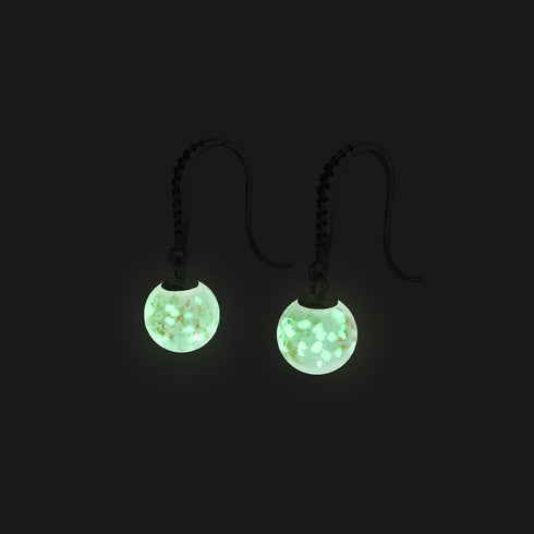 Guava | .925 Sterling Silver | Firefly Glass Huggie Earrings